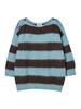 THE GREEN LAB Block Stripe Off-Shoulder Knit [Blue]