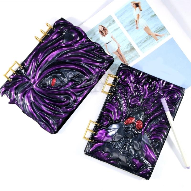 Notebook Cover Resin Mold DIY Crystal UV Epoxy Silicone Molds Note Book Notepad Covers Resin Casting Mould with Rings