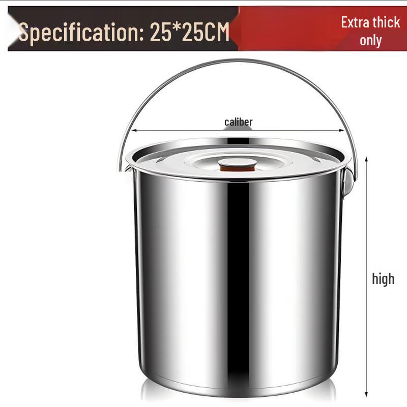ZISIZ Thickened Stainless Steel Multi-Purpose Bucket with Lid