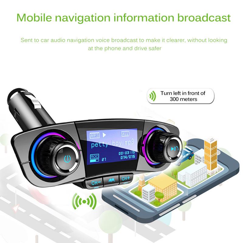 BT06 Car MP3 Bluetooth FM Transmitter with Hands-free Calling & 2.1A Fast Charging.