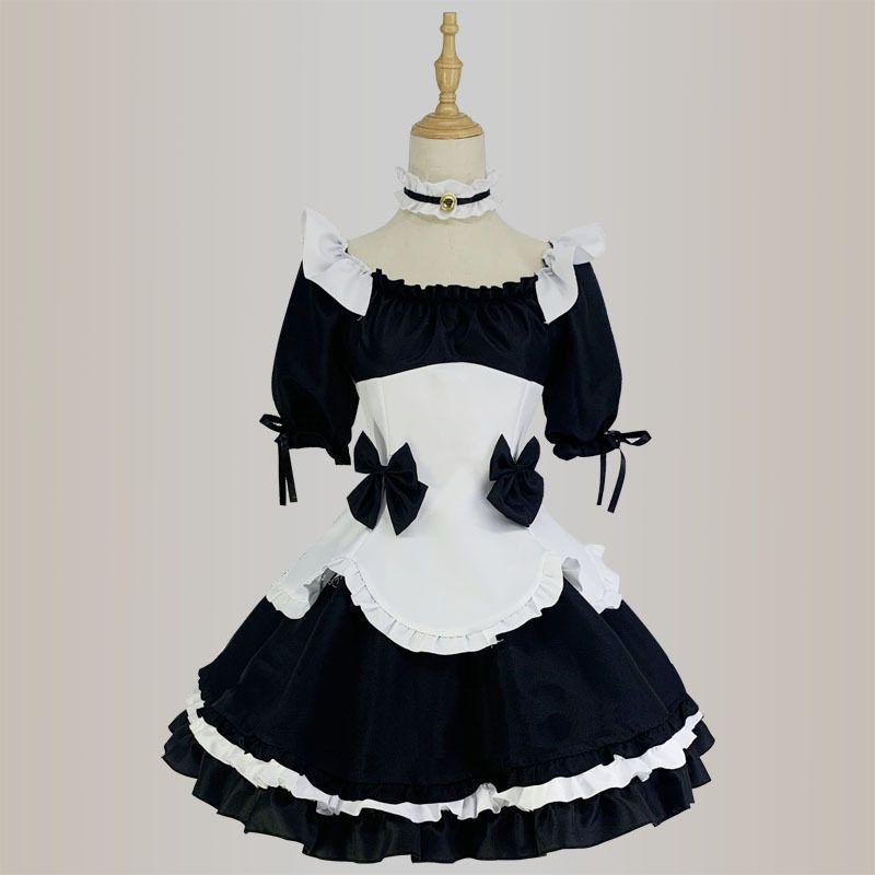 Game Costume Cosplay Miracle Nikki World Tour Black and White Chocolate Maid Outfit Lolita Princess Dress