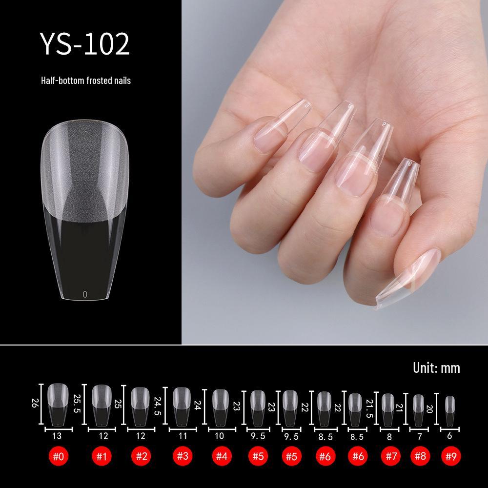 European Half-Matte Seamless Full Cover Ultra-Thin Fake Nails - 240 Pcs, All Sizes, No Filing Required