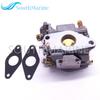 Boat Engine 66M-14301-12 Carburetor Assy and 66M-13646-00 Gaskets (2 Pcs) for Yamaha 4-stroke 15hp F15 Electric Start Outboard
