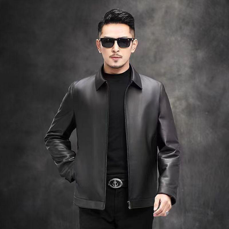

Men s Versatile Casual Zipper Leather Jacket Coat 58 (160-180 jin)
