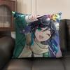 Venti Cute Genshin Impact Cushion Cover Natural Linen Organic Fabric DoubleSided Printing Sofa Home Decor Gift Pillow Case