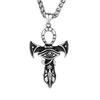 Stal nierdzewna Wisiorek z Okiem Horusa Naszyjnik Vintage Egipski Amulet Runa Biżuteria Męska Prezent Akcesorium Faraona