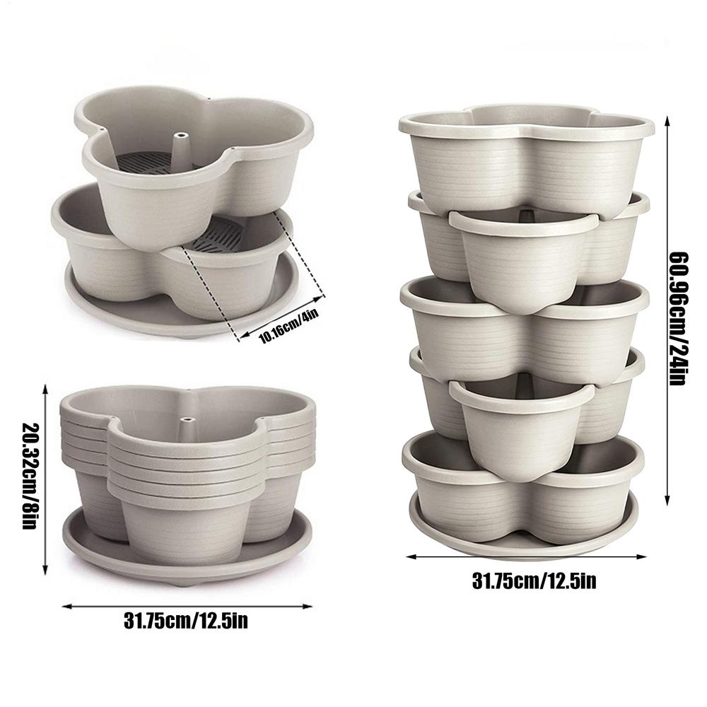 

Stackable Plastic Flower Pot Multi-layer Garden Planter Tower Plant Vase Holder Nursery Pots Home Garden Balcony Decoration