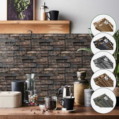 6Pcs of Peelable and Adhesive Backboard Stickers, Self-adhesive Waterproof Tile Stickers, PVC Indoor Decoration