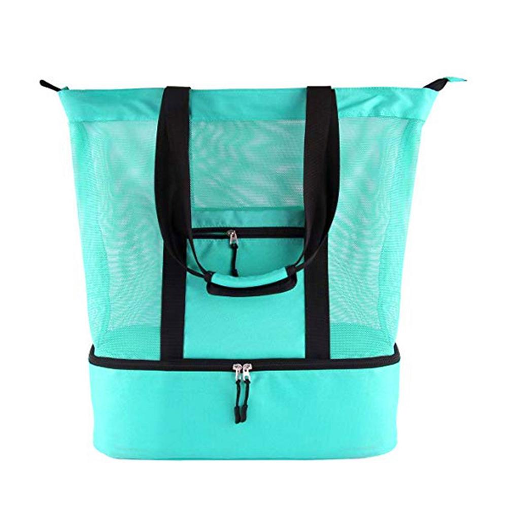 Buy Multifunctional Picnic Bag Beach Insulation Canvas Mesh Beach Tote