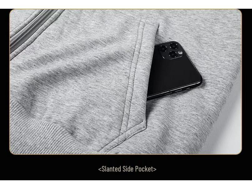 Men's Hooded Lambswool Jacket, Plus Velvet Thick, Casual Pure Color, Autumn/Winter Style with Zipper