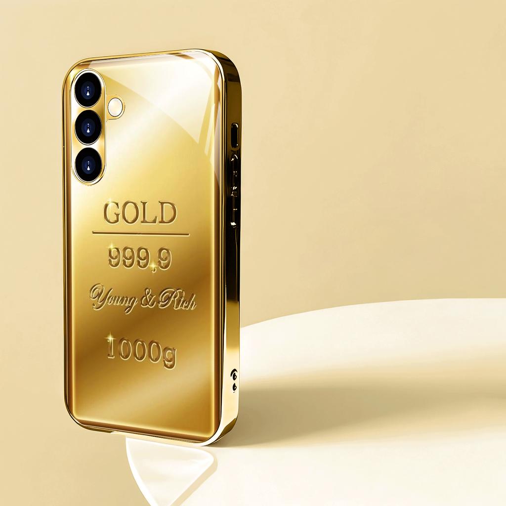 Electroplated Gold Phone Case For Samsung Galaxy S26 S25 Edge S24 S23 FE S22 Ultra S20 S21 5G Cover Popular Creative Textures