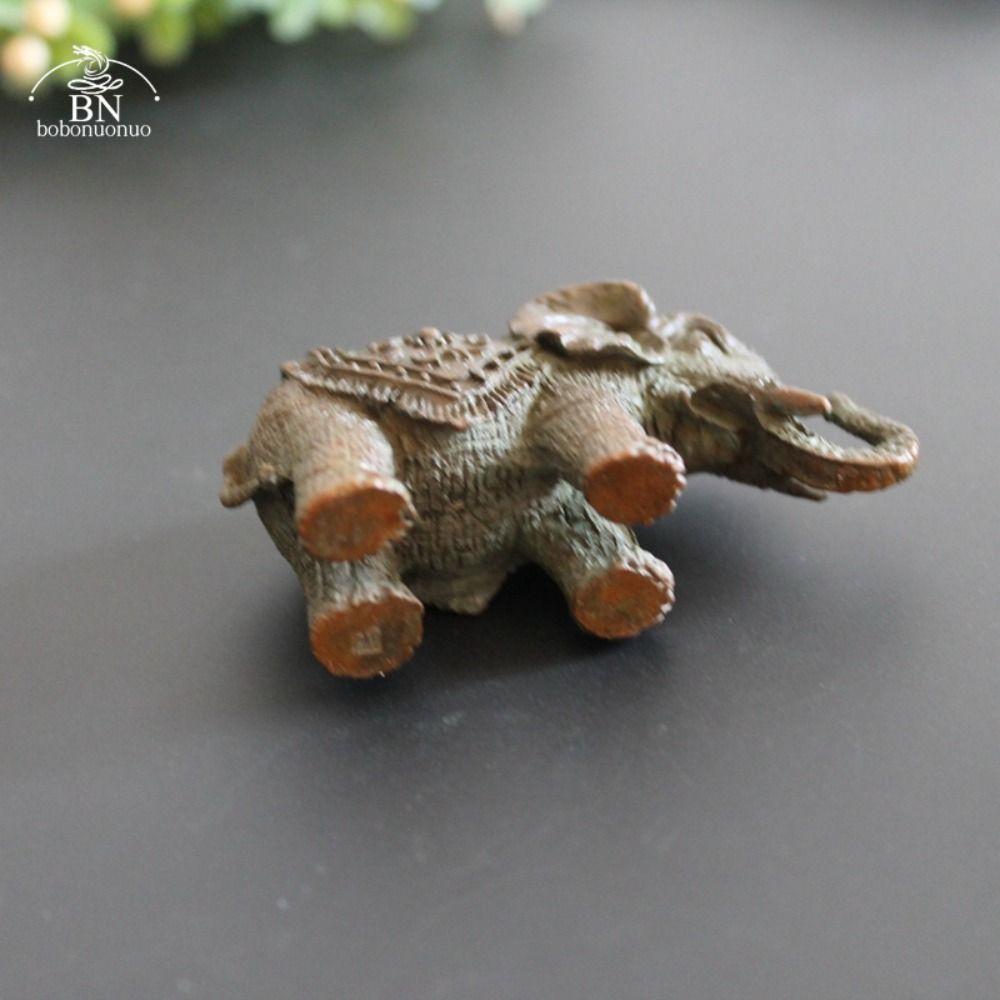 Brass Lucky Elephant Statue Elephant Brass Elephant Miniatures Portable   Office