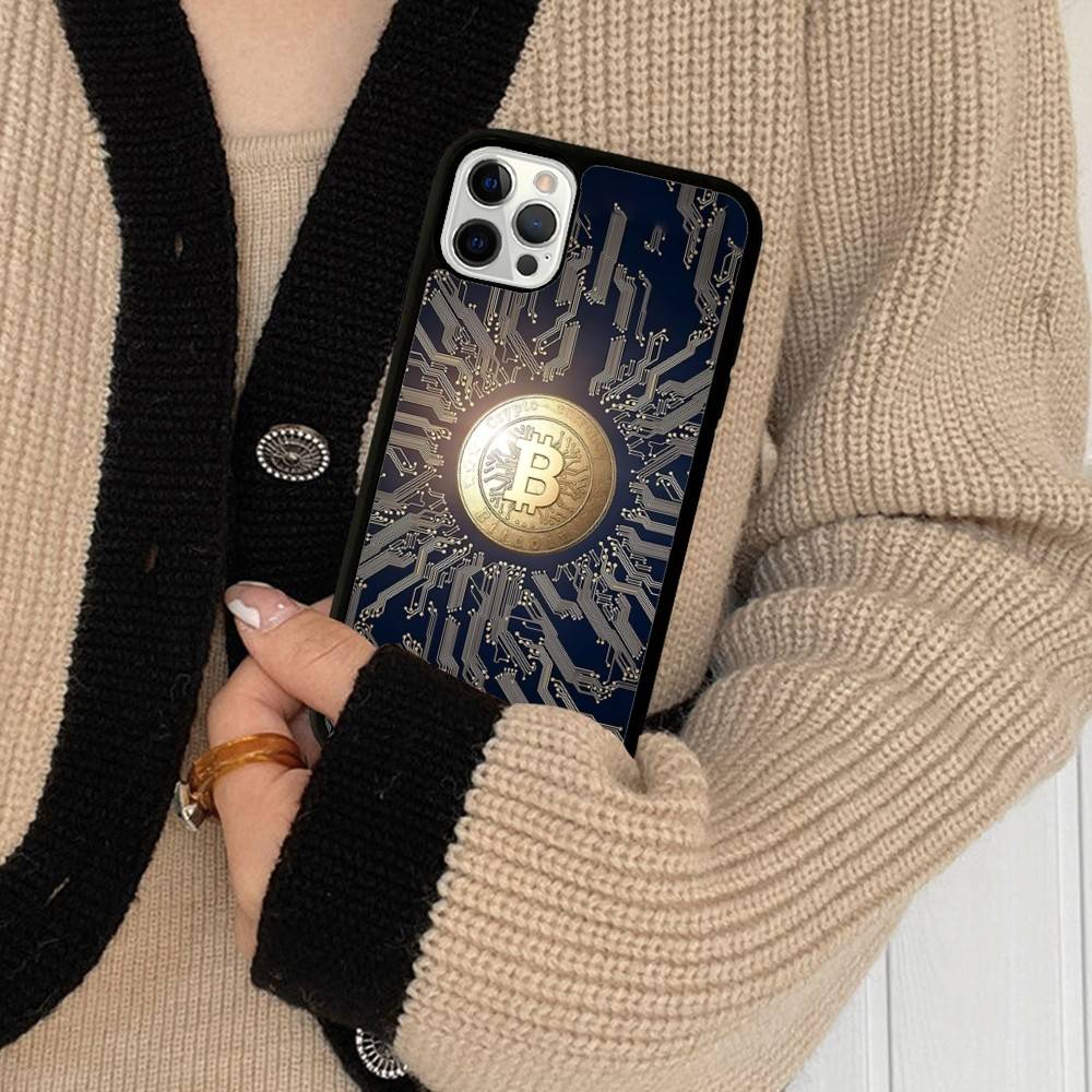 B-Bitcoin For IPhone 17 16 15 14 13 12 11 Mini Pro Max Plus PC+TPU Back Phone Cover