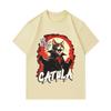 Men's 100% Cotton Crew Neck Short Sleeve T-Shirt, The Return of Catula Vampire Cat Print Casual Halloween Costume Top for Daily Wear