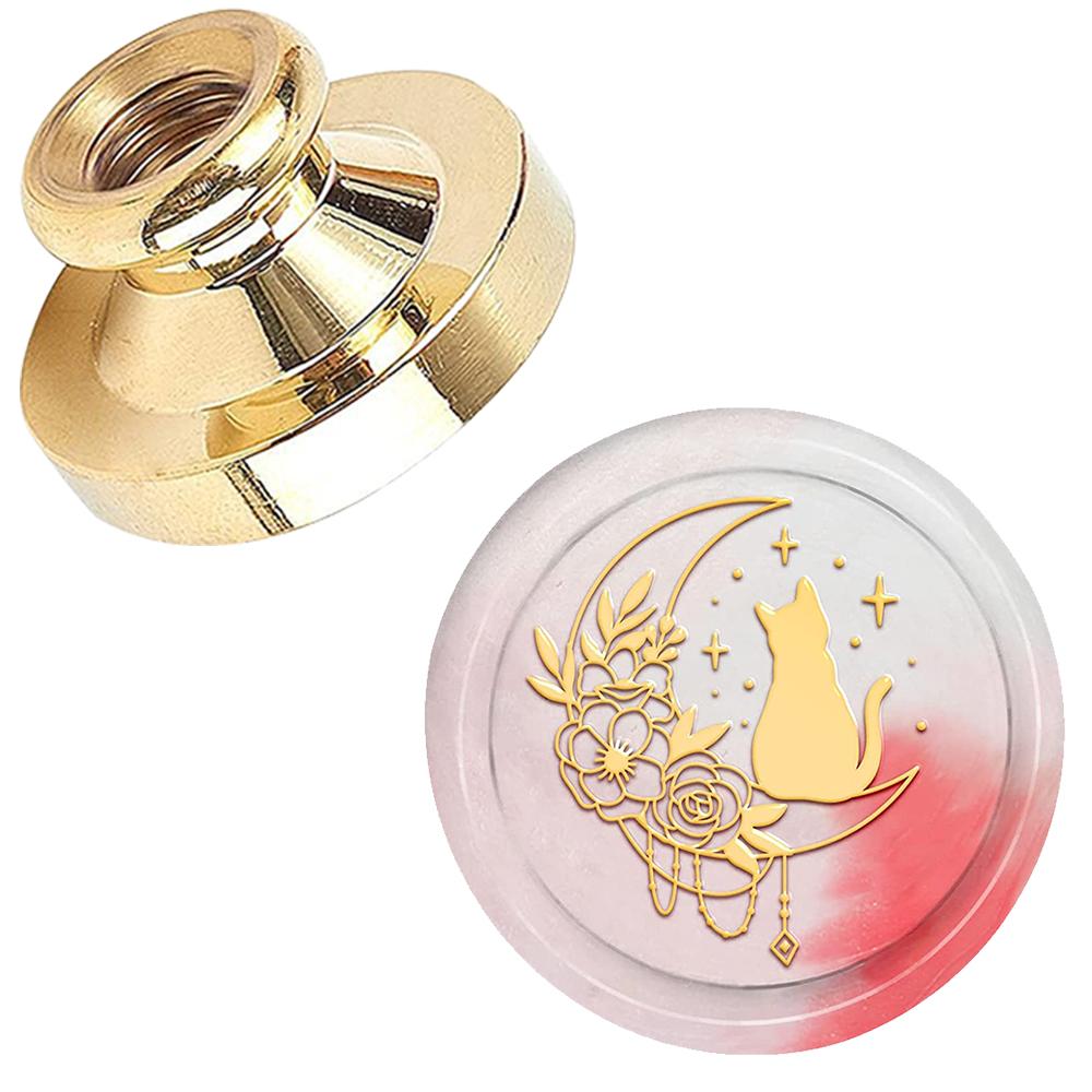 Moon and Animals Series Wax Seal Stamp Snake Elephant Cat Unicorn Replaceable Sealing Wax Stamp 25mm Brass Head for Halloween