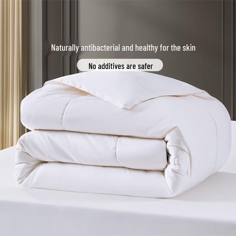 FUANNA 100% Tussah Silk Winter Quilt, Antibacterial Polyester Cover