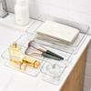 Transparent Desk Drawer Organizer Waterproof PET Makeup Storage Container for Office Bathroom Counter Organization