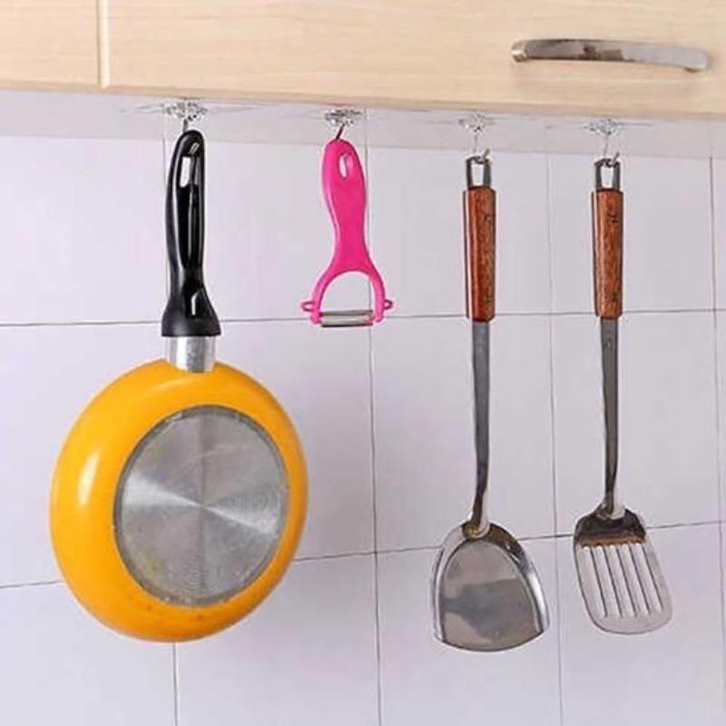 1PCS Useful Suction Cup Hook Waterproof Wear-resistant Wall Mount Self-adhesive Bathroom Hook for Living Room Bathroom Closet