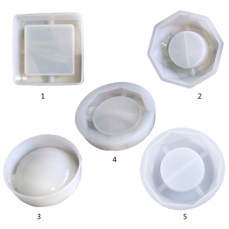 Round Square Rhombus Polygon Ashtray Casting Silicone Mold Handmade Cigarette Ash Tray UV Crystal Epoxy Resin Mold