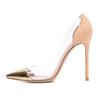 Hot-selling Pointed Splicing Transparent Cm High-heeled Women's Versatile Single Shoes