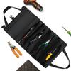 Roll Up Tool Bag Canvas Tool Organizer With 5 Zipper Pockets Hanging Tool Zipper Carrier Tote For Electrician Car Moto Repair