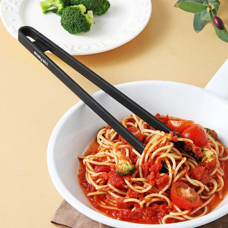 Katewaltz Easysilly Lunoa Square Tongs with Wood Handle Silicone Cooking Utensils