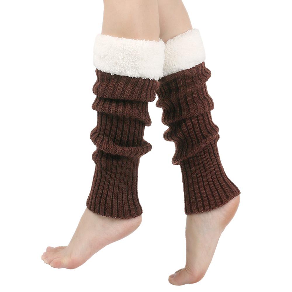 Christmas Knitted Leg Cover Candy Color Leg Warmer Stacked Christmas Leg Sleeve Thickened Foot Cover Strap Leg Socks Girls