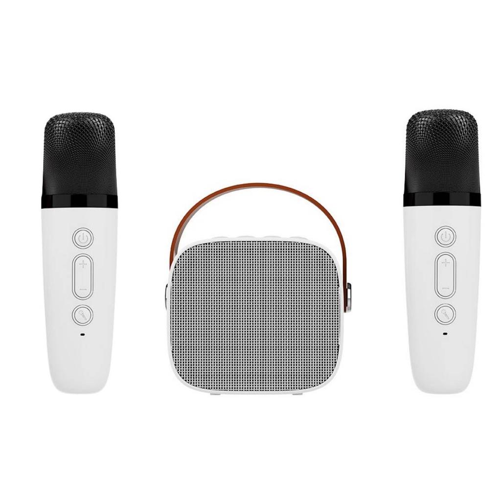 Mini Karaoke Machine Bluetooth-compatible Speaker 1-2 Wireless Microphone  Karaoke Speaker Set Music Player for Party Home