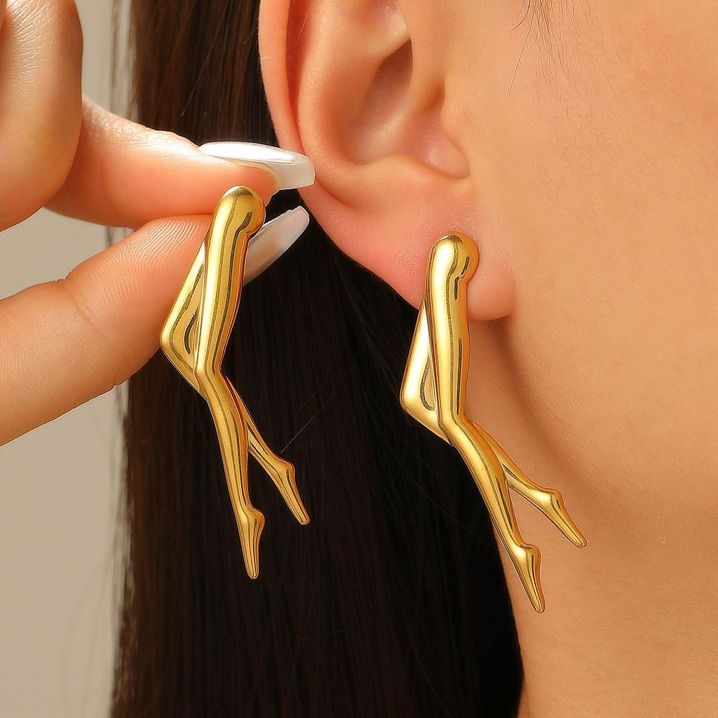DIGADAGU Luxury Shrimp Butterfly Simulation Stud Earrings Stainless Steel Exaggerated Earrings Women's Jewelry Party Accessories