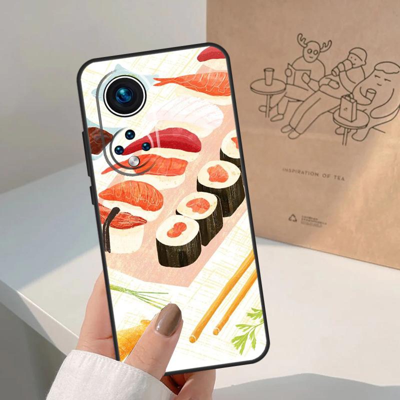 Kawaii Sushi Pattern For Honor Magic 8 Pro 5 6 7 Lite Case For Honor Win RT 200 400 50 70 90 X8b X9a X9b X9c X9d