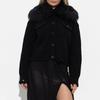 Women's Summer 2026 Knit Cardigan with Detachable Fur Collar