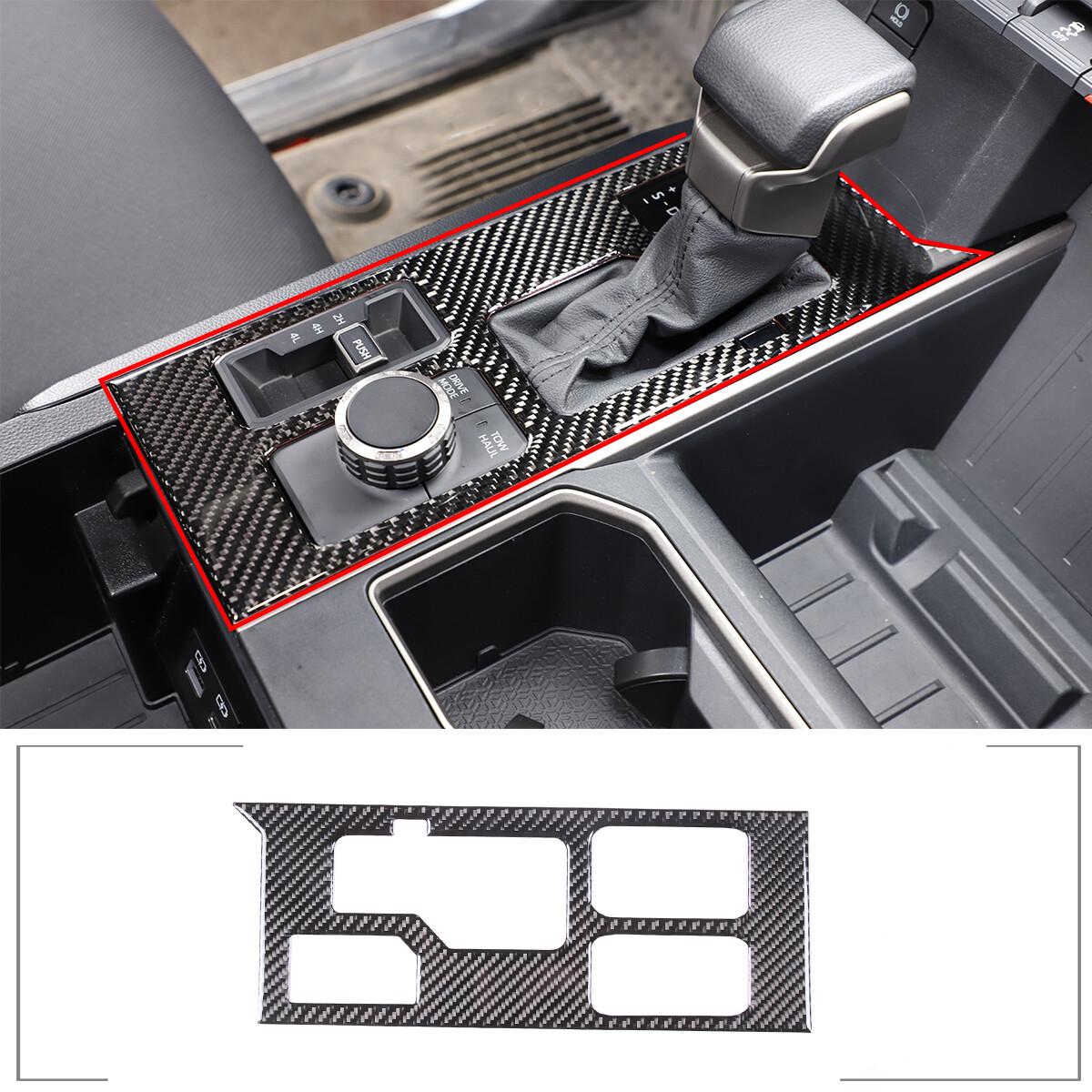 Carbon Fiber Gear Shift Panel Trim Interior Cover For Toyota Tundra XK70 22-24
