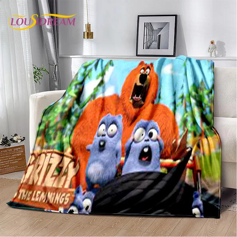 Cartoon Grizzy and The Lemmings Soft Flannel Blanket for Beds Bedroom Sofa Picnic,Throw Blanket for Cover Outdoors Leisure Gift