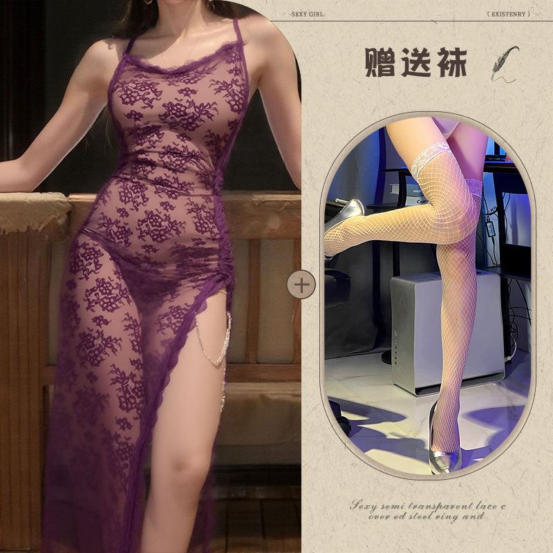 Sexy lace suspender skirt pure desire suit seduction uniform qqny pajamas sexy underwear