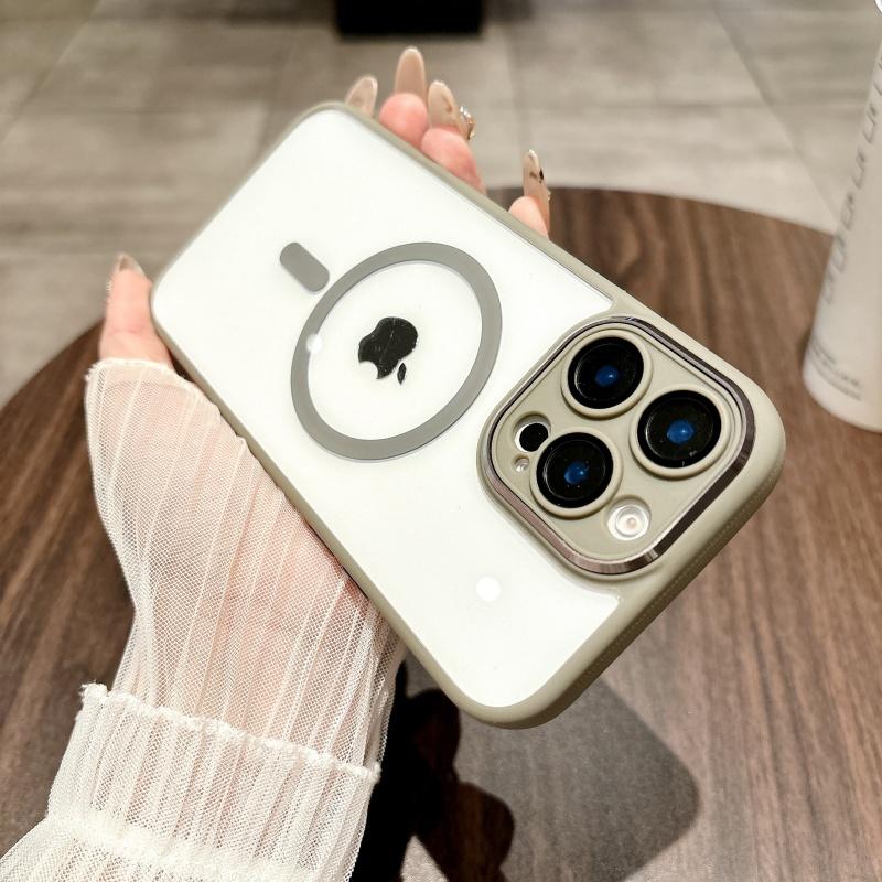 HD Transparent With Lens Protection Phone Case For iPhone 16 15 14 13 12 Pro Max Magnetic For Magsafe Wireless Charging Cover