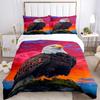 3pcs Bald Eagle, Sunset Bedding Set - 1 Duvet Cover + 2 Pillowcases(Core Not Included), Machine Washable Polyester yy251216133