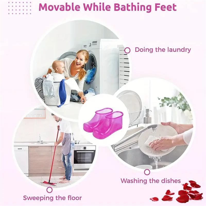 Foot Tub Foot Soaking Shoes Bath Massage Therapy Boots Portable Massage Home Feet Relaxation Slipper Acupoint Health Care
