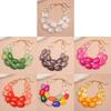 Double Layer Bohemian Acrylic Beaded Clavicle Chain Adjustable Necklace For Women Vacation Jewelry Gift