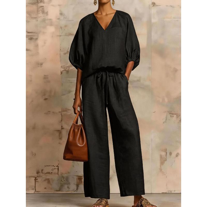 IHUASU Women's Fashion Casual Long Sleeve V Neck Pants Suits