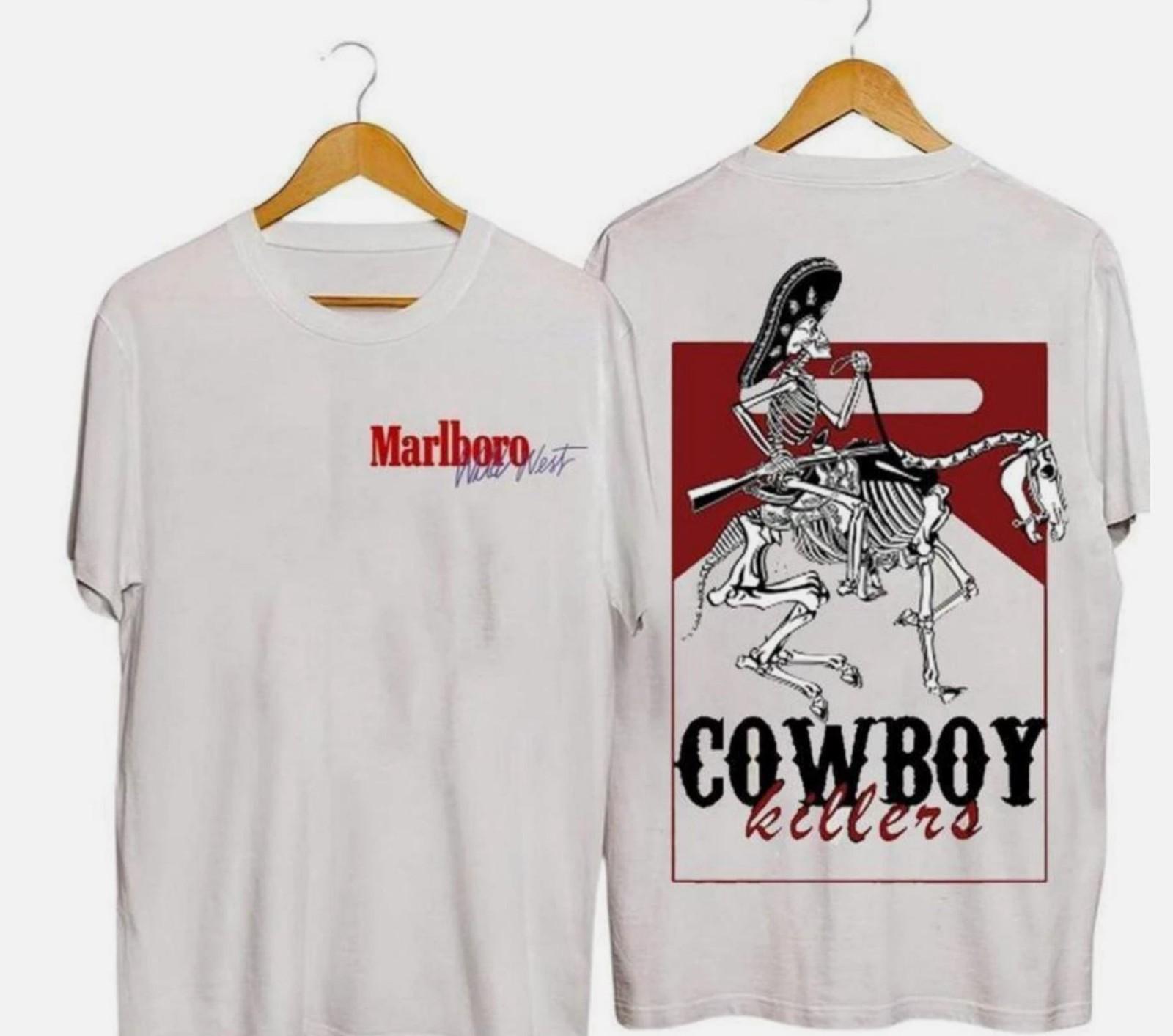 Винтажная футболка Marlboro Man 1990-х годов Ковбойская футболка Унисекс XL