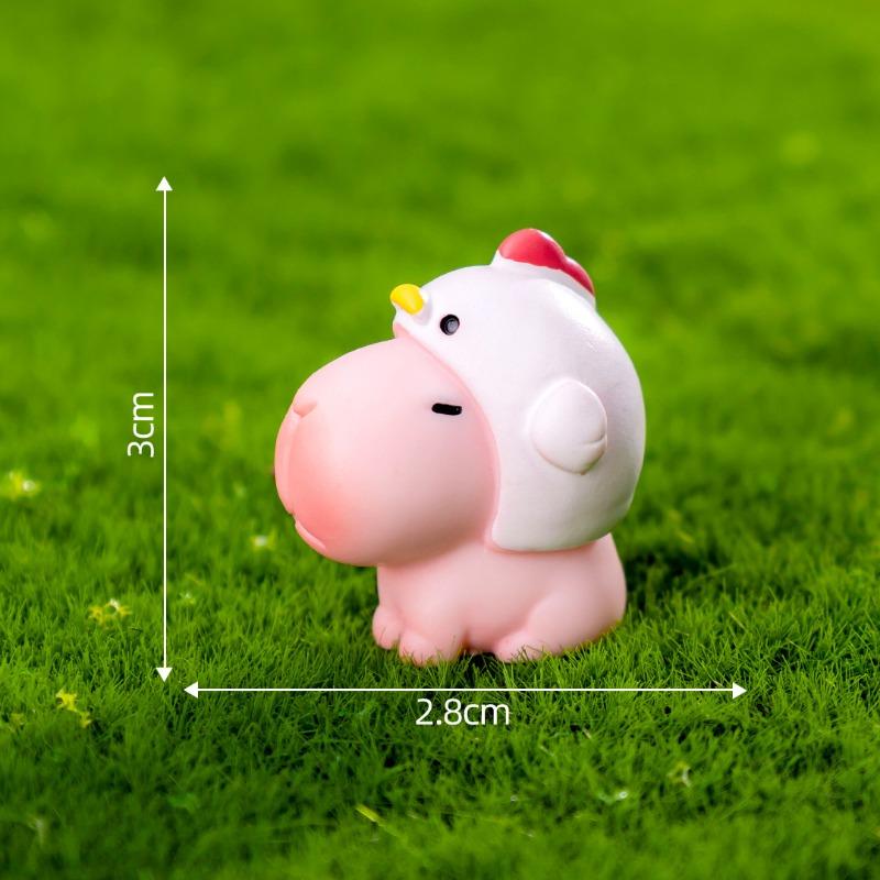 Cute Pink Capybara Capybara Figurine Decorative Hanging Accessories Micro-landscape Mini Ornaments