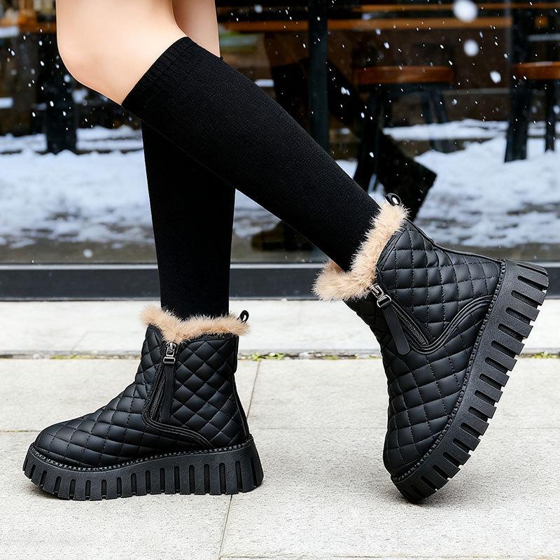 Snow Boots Women's New Winter Velvet Thickened Martin Boots Short Boots Women's Shoes Versatile Non-slip Student Cotton Shoes