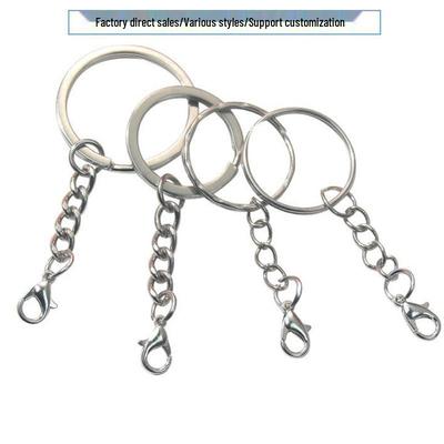 30mm Keyring Chain with Lobster Clasp and Key Fob for Pendant or Toy Keychain
