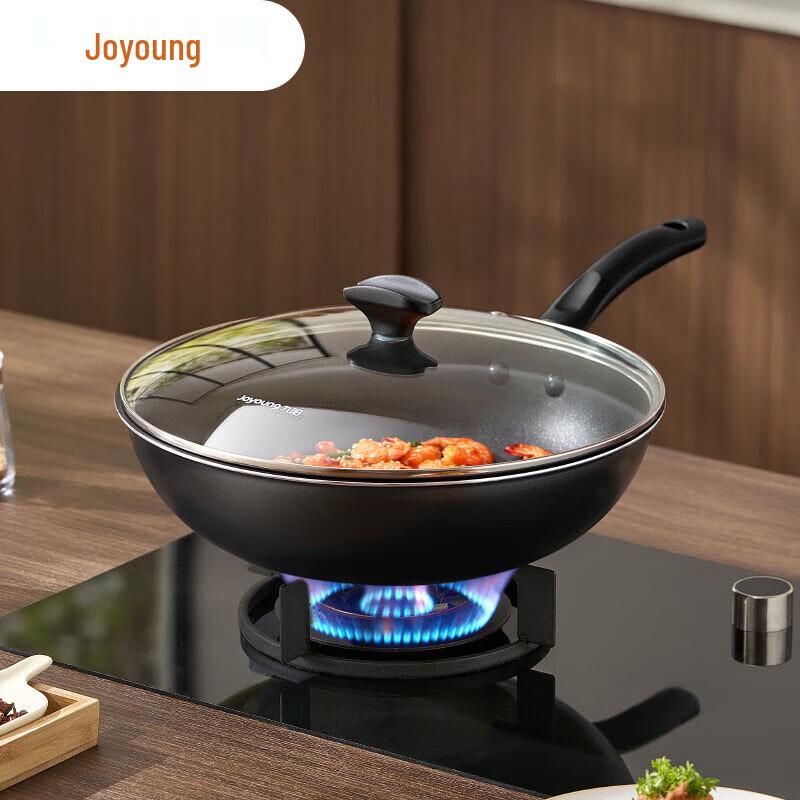 Joyoung 28cm Non-Stick Stir-Fry Wok with Flat Bottom
