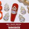 Nail Art Scintillante di Zirconia per Capodanno: Borsa del Denaro Attira-Ricchezza, Zucca di Lusso con Diamanti e Ornamenti per Unghie Oro/Argento