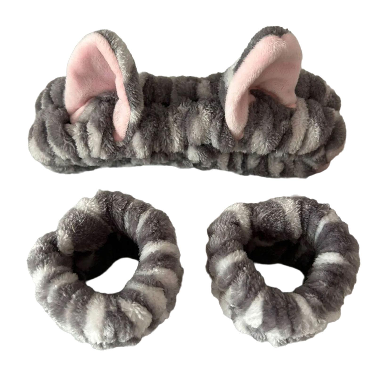 

Популярная пушистая плюшевая повязка на голову и напульсник для умывания для ежедневного использования женщинами, для умывания лица, нанесения макияжа, масок, головной убор 4