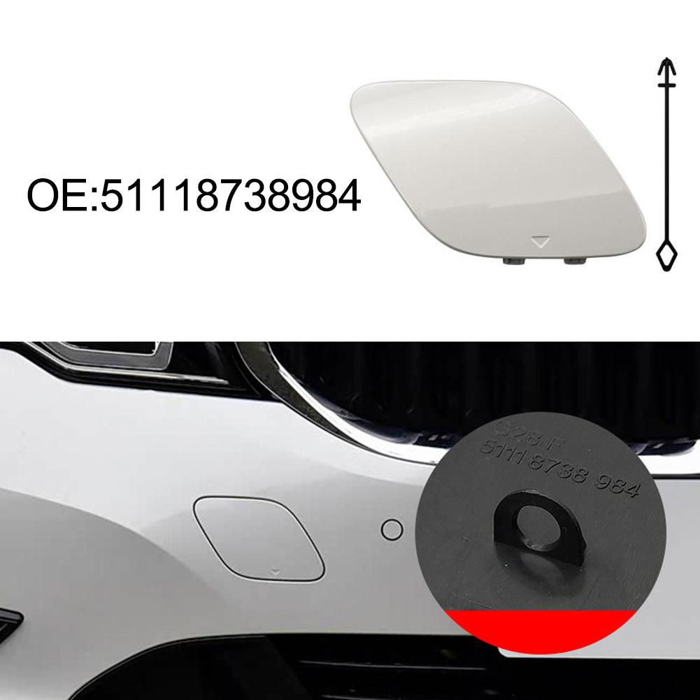 Car Front Bumper Tow Hook Cover Cap For BMW 3 Series 2020-2022 51118738984 Towing Hook Eye Cover Lid Tow Hauling Cap белый