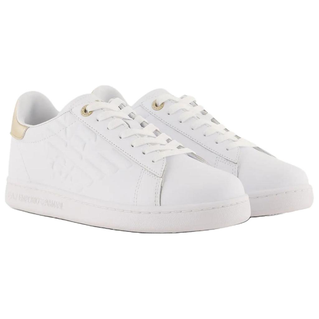 Emporio Armani EA7 Embossed Logo Casual Sports Low-Top Sneakers Unisex Sneakers White Platinum X8X001XCC51R579