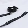 Exotic Accessories of Bdsm Slave Bondage Leather Collar with Leash Belt Choker Necklace Animal Pet Accessories Adjustable Black