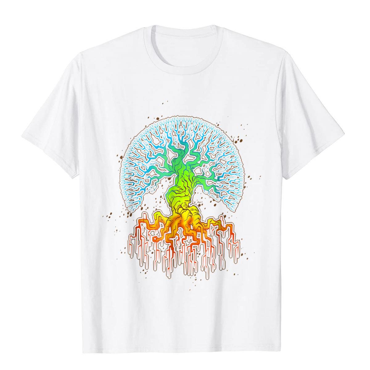 

Рубашка. Футболка Woot Fractal Tree Of Life Rife, топы унисекс, футболка для отдыха, кавайная одежда унисекс, хлопковая пляжная одежда XL